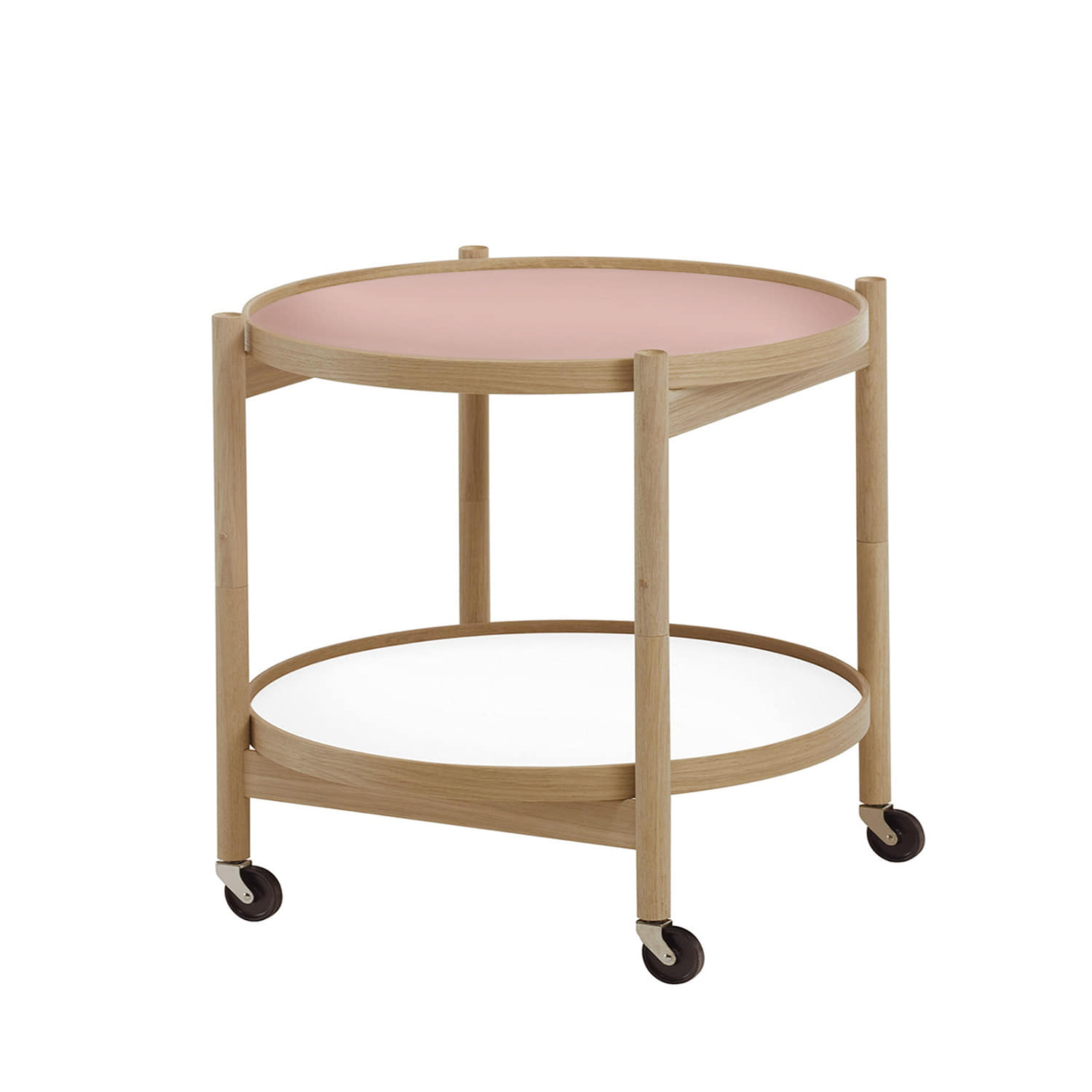 Tray Table 60 Oiled oak, White / Blossom pink