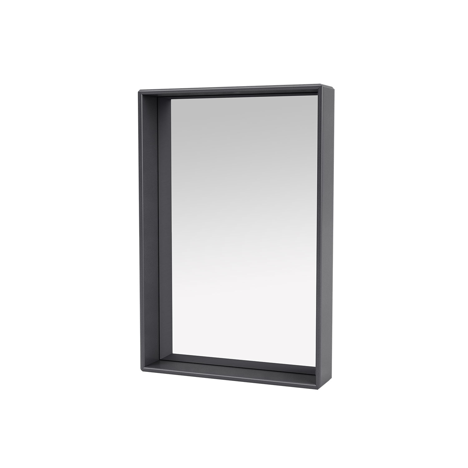 SHELFIE mirror with shelf, Coal
