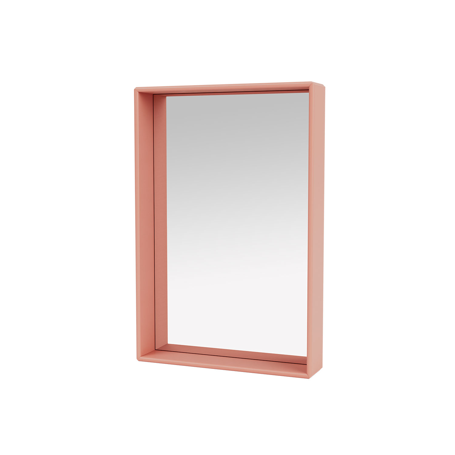 SHELFIE mirror with shelf, Rhubarb